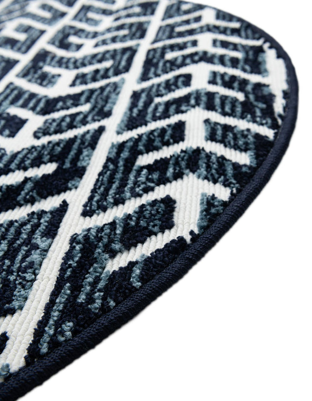 Navy Blue 8' x 8' Sabrina Soto Outdoor Round Area Rug Weather Resistant for Patio, Deck, Terrace, Balcony, Porch Durable Carpet for Exterior Home Design for Sale at Rug Engine