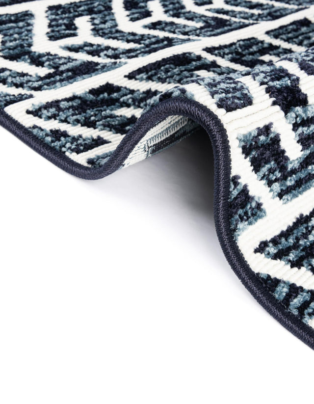Navy Blue 7' x 7' Sabrina Soto Outdoor Round Area Rug Weather Resistant for Patio, Deck, Terrace, Balcony, Porch Durable Carpet for Exterior Home Design for Sale at Rug Engine