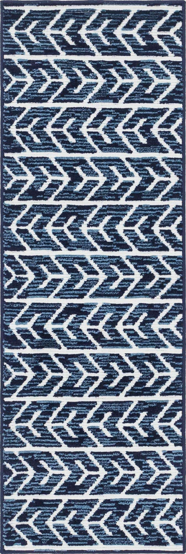Navy Blue 2' x 6' Sabrina Soto Outdoor Runner Area Rug Weather Resistant for Patio, Deck, Terrace, Balcony, Porch Durable Carpet for Exterior Home Design for Sale at Rug Engine