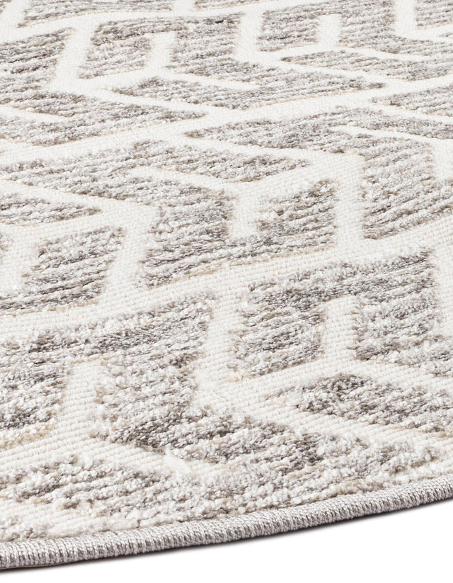 Beige 8' x 8' Sabrina Soto Outdoor Round Area Rug Weather Resistant for Patio, Deck, Terrace, Balcony, Porch Durable Carpet for Exterior Home Design for Sale at Rug Engine