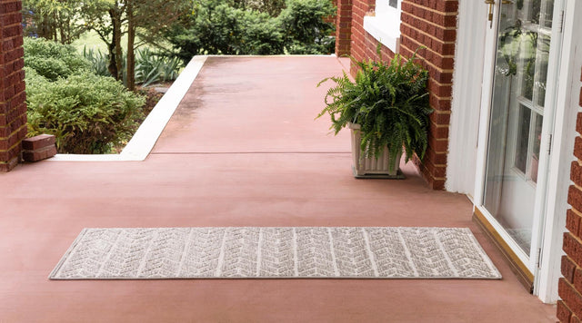 Beige 2' x 8' Sabrina Soto Outdoor Runner Area Rug Weather Resistant for Patio, Deck, Terrace, Balcony, Porch Durable Carpet for Exterior Home Design for Sale at Rug Engine