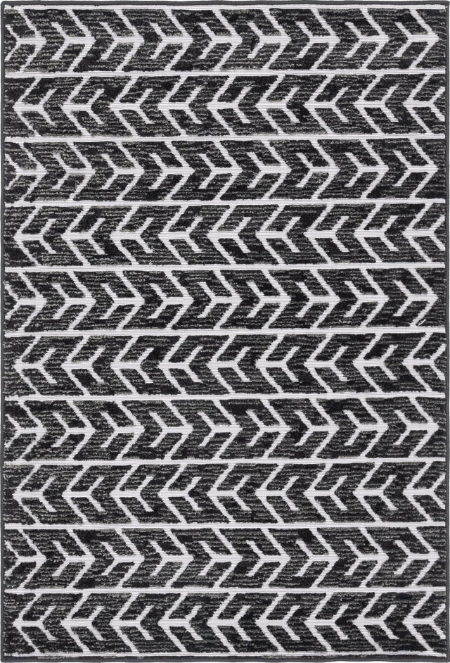 Black 4' 1 x 6' 1 Sabrina Soto Outdoor Rectangle Area Rug Weather Resistant for Patio, Deck, Terrace, Balcony, Porch Durable Carpet for Exterior Home Design for Sale at Rug Engine