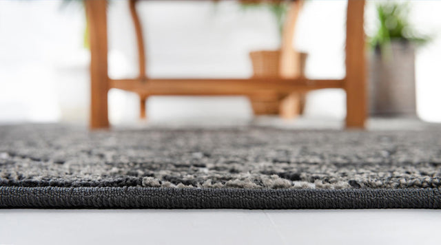 Black 8' x 8' Sabrina Soto Outdoor Round Area Rug Weather Resistant for Patio, Deck, Terrace, Balcony, Porch Durable Carpet for Exterior Home Design for Sale at Rug Engine