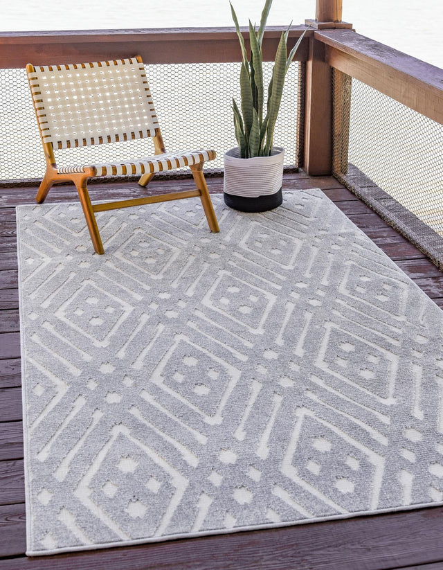 Gray 1' 8 x 1' 8 Sabrina Soto Outdoor Sample Area Rug Weather Resistant for Patio, Deck, Terrace, Balcony, Porch Durable Carpet for Exterior Home Design for Sale at Rug Engine
