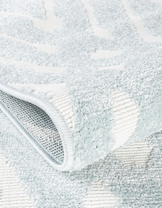 Light Blue 4' 1 x 6' 1 Sabrina Soto Outdoor Rectangle Area Rug Weather Resistant for Patio, Deck, Terrace, Balcony, Porch