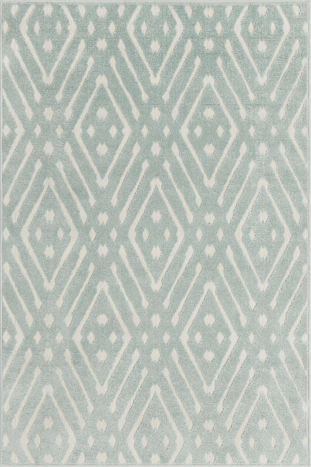 Light Blue 4' 1 x 6' 1 Sabrina Soto Outdoor Rectangle Area Rug Weather Resistant for Patio, Deck, Terrace, Balcony, Porch