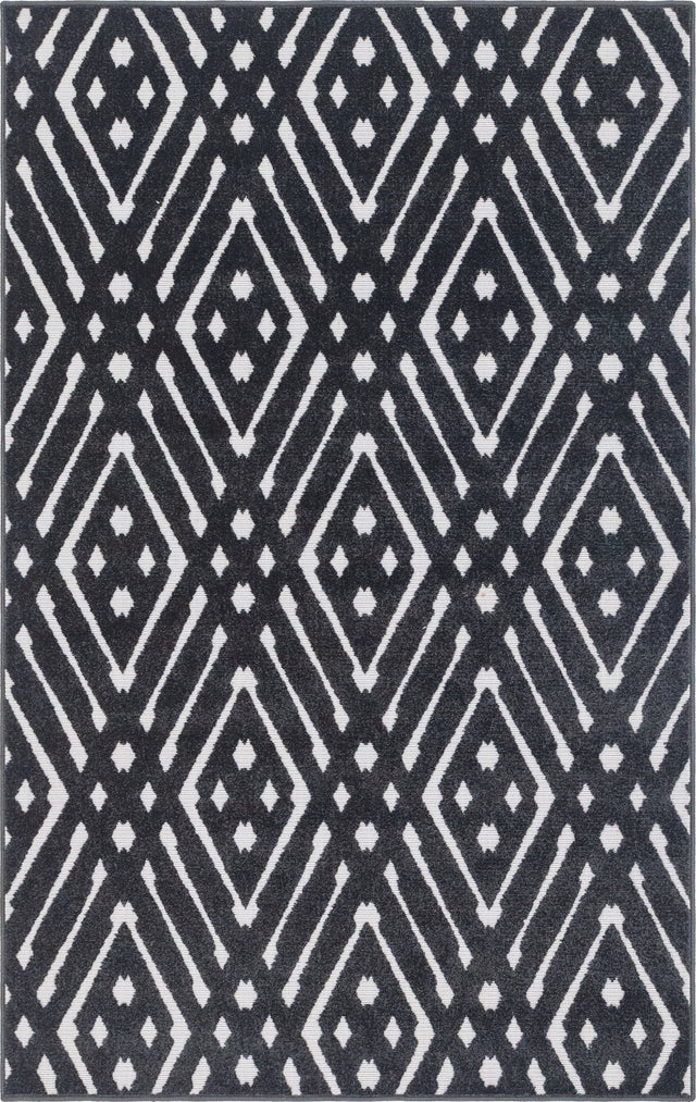 Black 5' 1 x 8' Sabrina Soto Outdoor Rectangle Area Rug Weather Resistant for Patio, Deck, Terrace, Balcony, Porch Durable Carpet for Exterior Home Design for Sale at Rug Engine