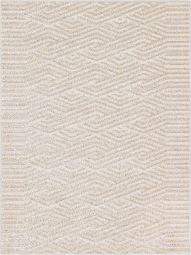 Beige 9' x 12' Sabrina Soto Outdoor Rectangle Area Rug Weather Resistant for Patio, Deck, Terrace, Balcony, Porch Durable Carpet for Exterior Home Design for Sale at Rug Engine