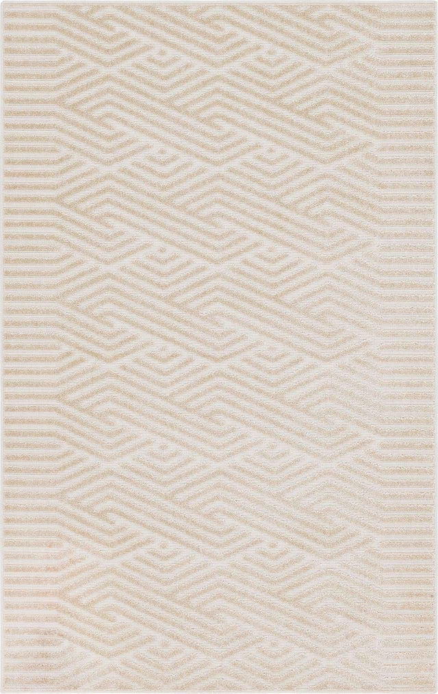 Beige 5' 1 x 8' Sabrina Soto Outdoor Rectangle Area Rug Weather Resistant for Patio, Deck, Terrace, Balcony, Porch Durable Carpet for Exterior Home Design for Sale at Rug Engine