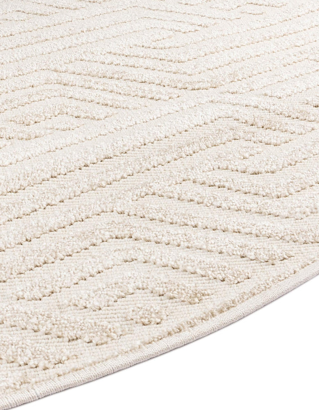 Beige 8' x 8' Sabrina Soto Outdoor Round Area Rug Weather Resistant for Patio, Deck, Terrace, Balcony, Porch Durable Carpet for Exterior Home Design for Sale at Rug Engine