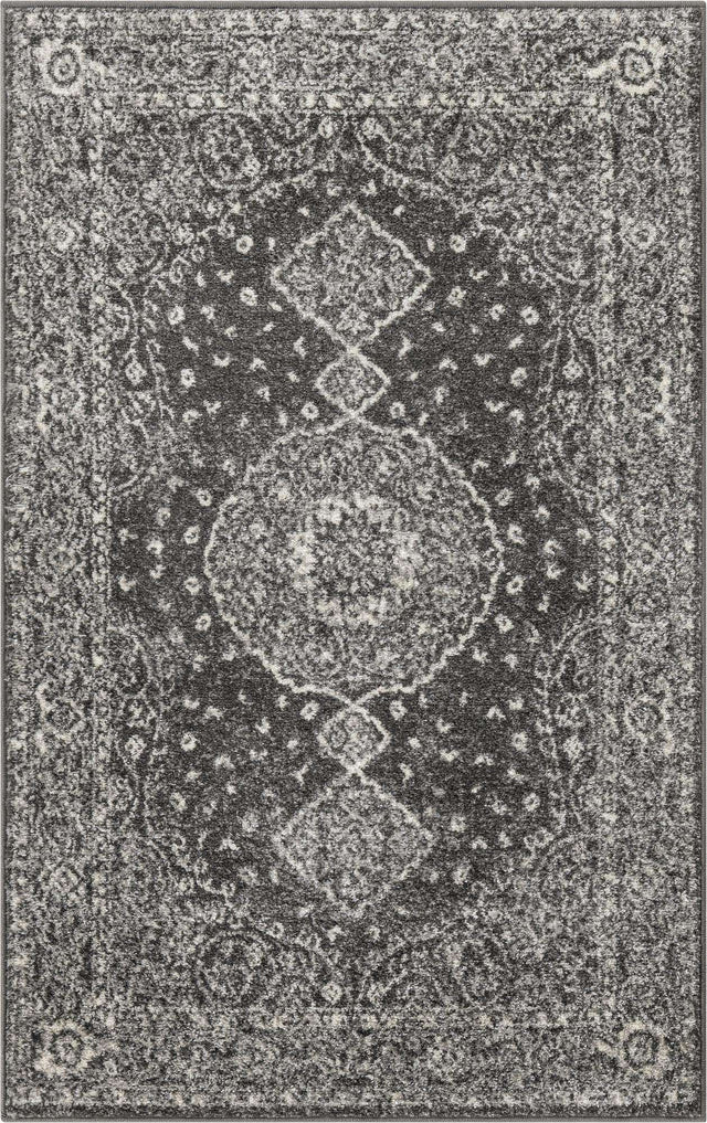 Dark Gray 3' 1 x 5' 3 Bromley Rectangle Area Rug 100% Polypropylene With Cotton Backing Vintage Distressed Colorful Traditional Carpet for Living Dining Rooms Offices for Sale at Rug Engine