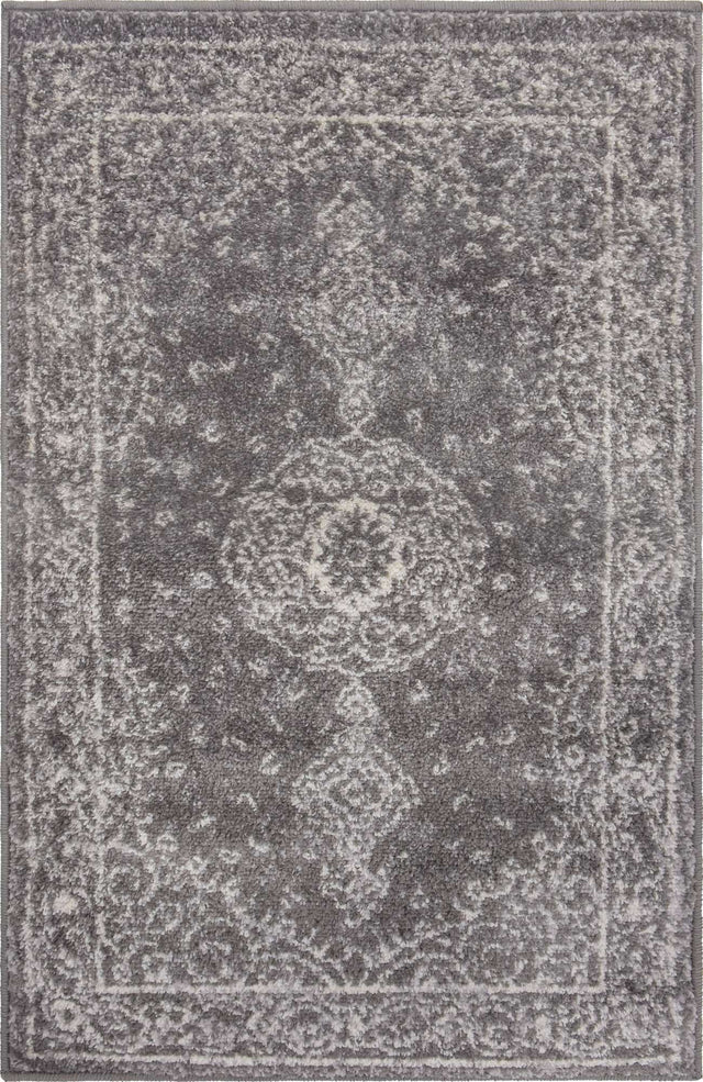 Dark Gray 2' x 3' 1 Bromley Rectangle Area Rug 100% Polypropylene With Cotton Backing Vintage Distressed Colorful Traditional Carpet for Living Dining Rooms Offices for Sale at Rug Engine