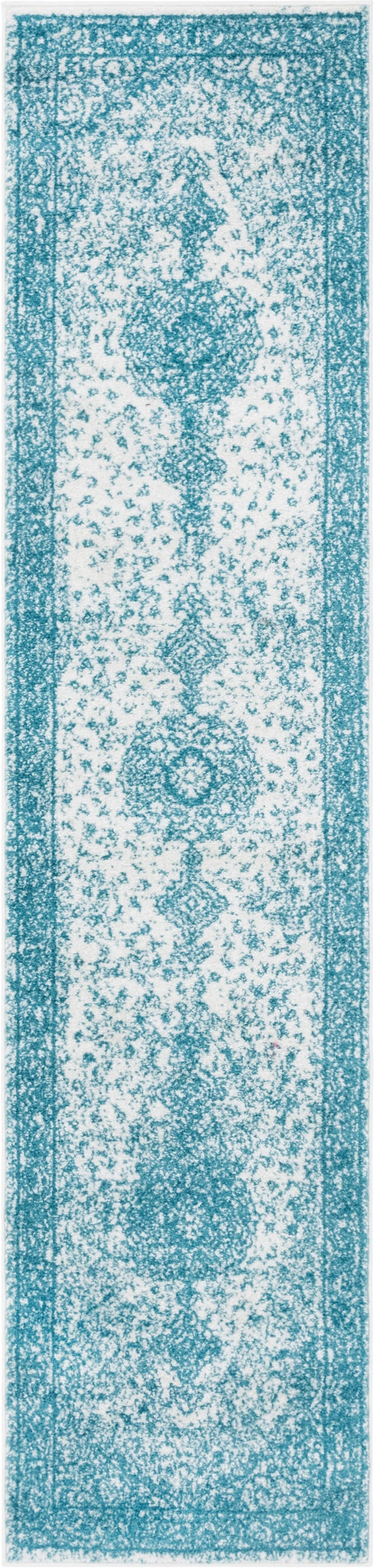 Turquoise 2' x 8' 8 Bromley Runner Area Rug 100% Polypropylene With Cotton Backing Vintage Distressed Colorful Traditional Carpet for Living Dining Rooms Offices for Sale at Rug Engine