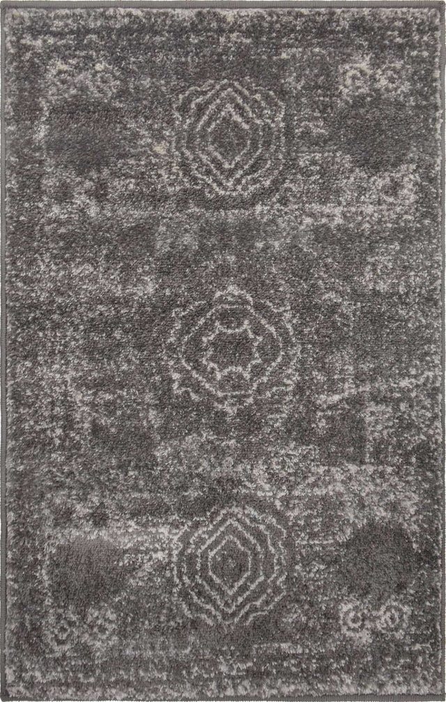 Dark Gray 2' x 3' 1 Bromley Rectangle Area Rug 100% Polypropylene With Cotton Backing Vintage Distressed Colorful Traditional Carpet for Living Dining Rooms Offices for Sale at Rug Engine