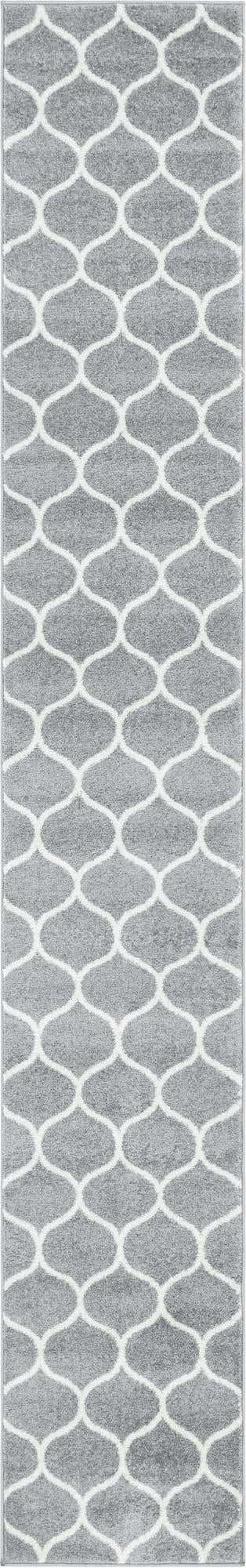 Light Gray 2' x 13' 1 Trellis Frieze Runner Area Rug Geometric Modern Unique Stain Resistant Easy Clean Carpet for Living, Dining, Bedrooms, Office for Sale at Rug Engine