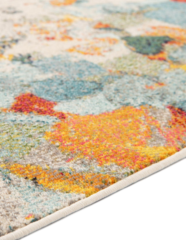 Multicolor 6' 1 x 6' 1 Chromatic Round Area Rug 100% Polypropylene With Cotton Backing Abstract Modern Colorful Carpet Mat for Home Decor & Interior Design for Sale at Rug Engine