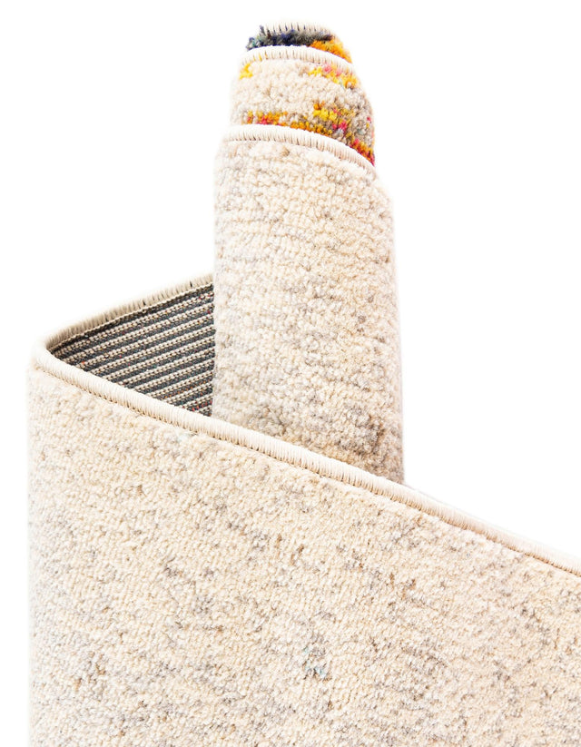 Multicolor 4' 1 x 4' 1 Chromatic Round Area Rug 100% Polypropylene With Cotton Backing Abstract Modern Colorful Carpet Mat for Home Decor & Interior Design for Sale at Rug Engine