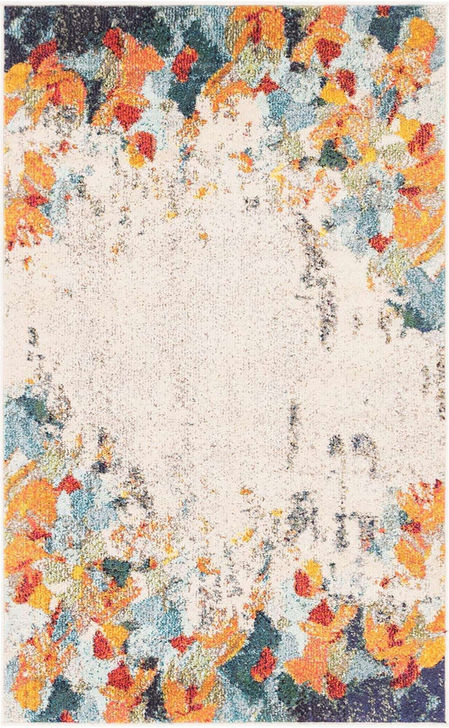 Multicolor 3' 3 x 5' 3 Chromatic Rectangle Area Rug 100% Polypropylene With Cotton Backing Abstract Modern Colorful Carpet Mat for Home Decor & Interior Design for Sale at Rug Engine