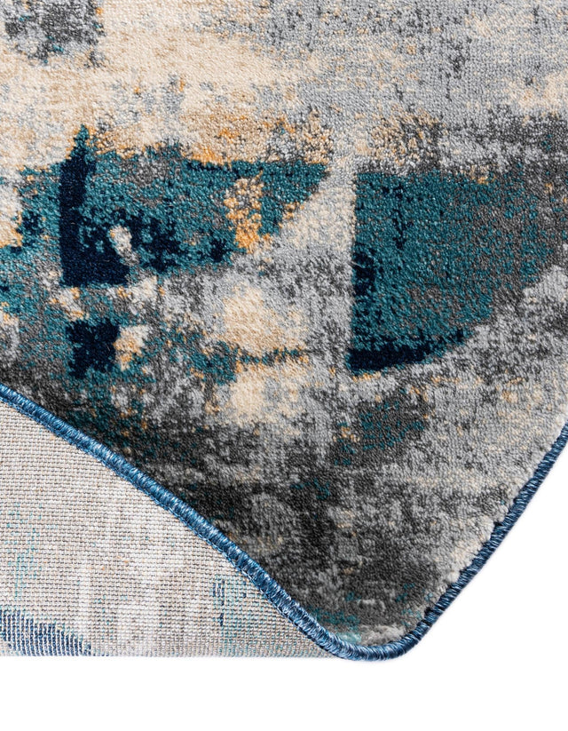 Navy Blue 5' x 5' Mystic Round Area Rug 100% Polypropylene Abstract Modern Carpet for Living Rooms, Dining, Bedrooms, Office for Sale at Rug Engine