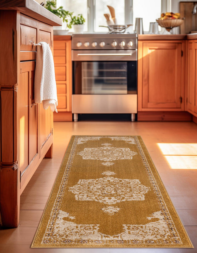 Yellow 2' 7 x 10' Utopia Runner Area Rug Traditional Vintage Persian Inspired Vivid Color Durable Carpet for Unique Interiors for Sale at Rug Engine