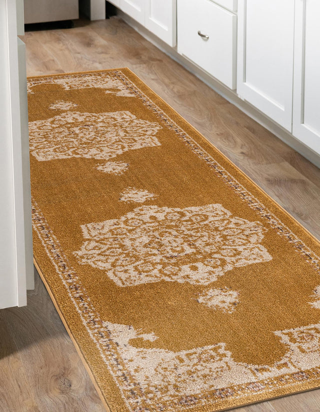 Yellow 2' x 6' Utopia Runner Area Rug Traditional Vintage Persian Inspired Vivid Color Durable Carpet for Unique Interiors for Sale at Rug Engine