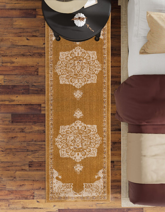 Yellow 2' 7 x 10' Utopia Runner Area Rug Traditional Vintage Persian Inspired Vivid Color Durable Carpet for Unique Interiors for Sale at Rug Engine