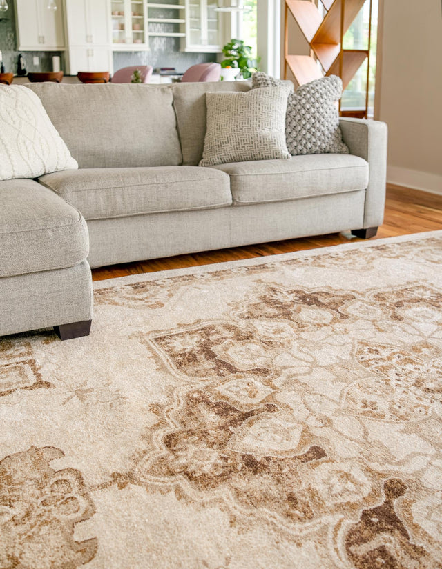 Beige 4' 1 x 6' 1 Utopia Rectangle Area Rug Traditional Vintage Persian Inspired Vivid Color Durable Carpet for Unique Interiors for Sale at Rug Engine