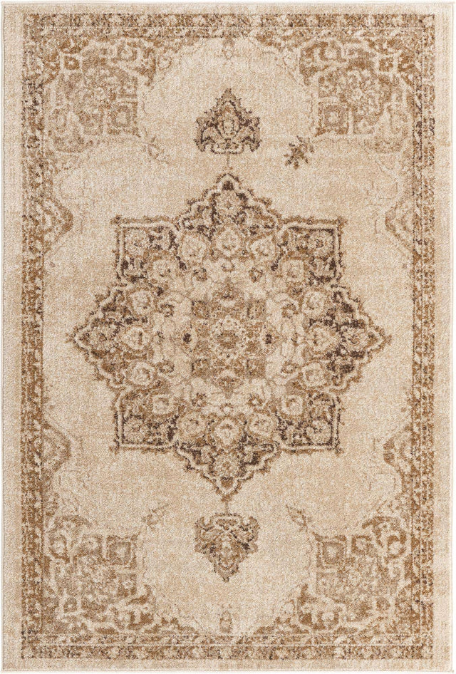 Beige 4' 1 x 6' 1 Utopia Rectangle Area Rug Traditional Vintage Persian Inspired Vivid Color Durable Carpet for Unique Interiors for Sale at Rug Engine