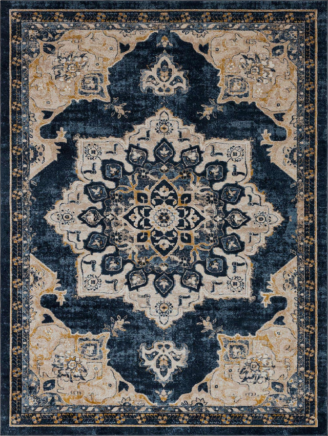 Navy Blue 9' x 12' Utopia Rectangle Area Rug Traditional Vintage Persian Inspired Vivid Color Durable Carpet for Unique Interiors for Sale at Rug Engine