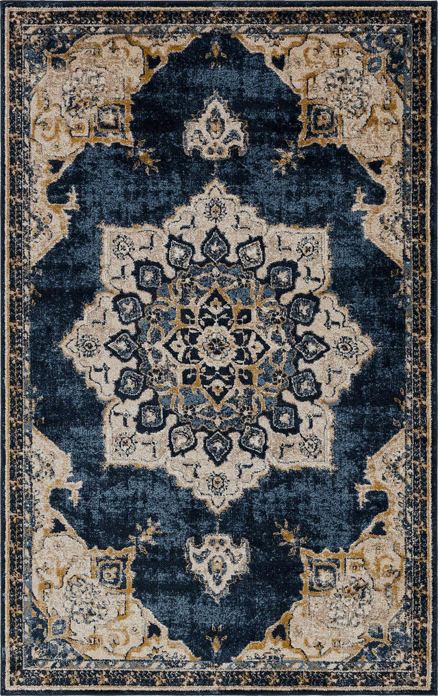 Navy Blue 5' x 8' Utopia Rectangle Area Rug Traditional Vintage Persian Inspired Vivid Color Durable Carpet for Unique Interiors for Sale at Rug Engine