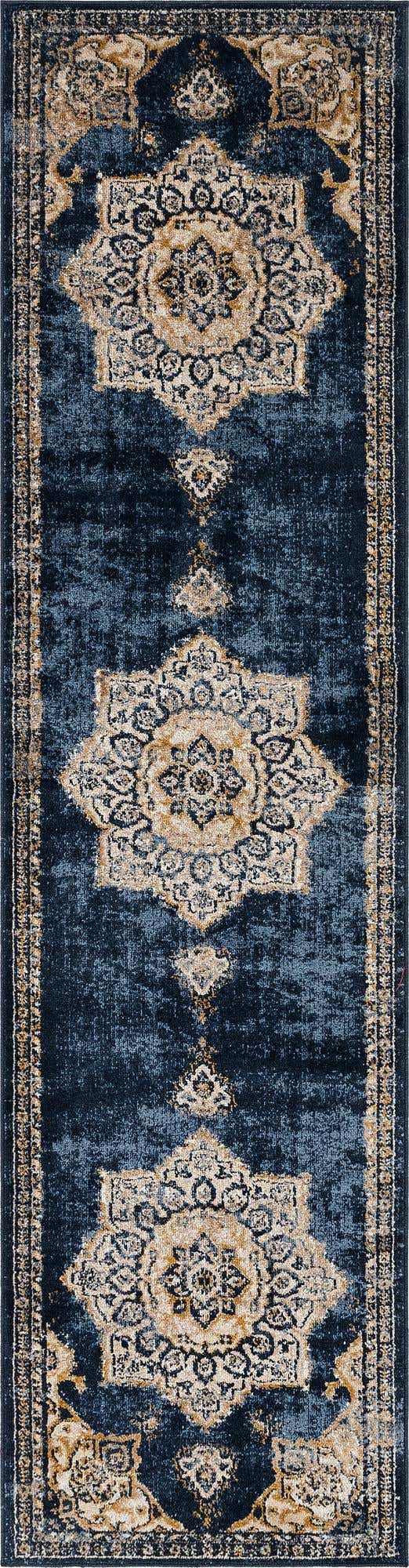 Navy Blue 2' 7 x 10' Utopia Runner Area Rug Traditional Vintage Persian Inspired Vivid Color Durable Carpet for Unique Interiors for Sale at Rug Engine