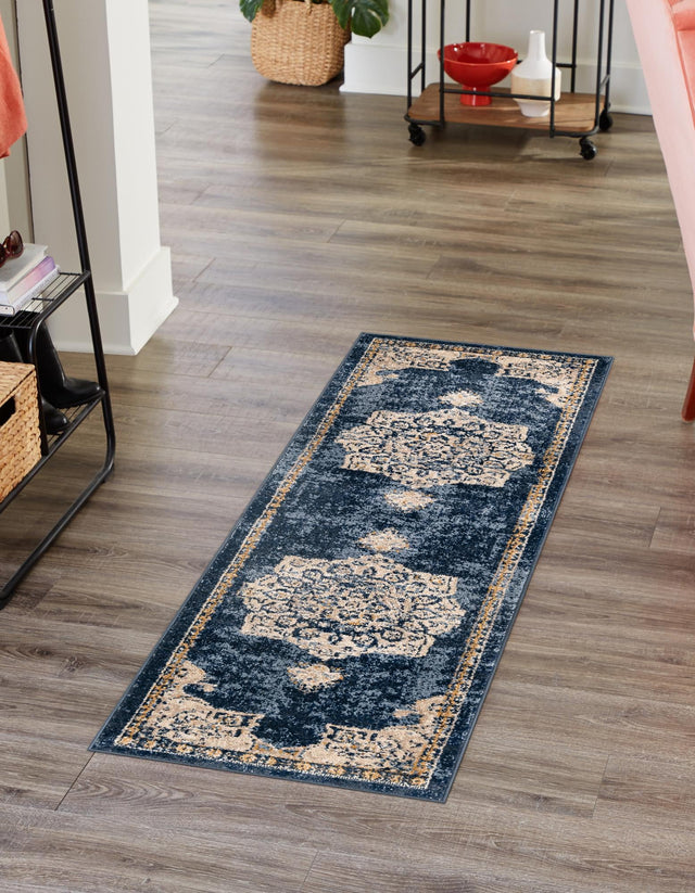 Navy Blue 2' x 6' 1 Utopia Runner Area Rug Traditional Vintage Persian Inspired Vivid Color Durable Carpet for Unique Interiors for Sale at Rug Engine