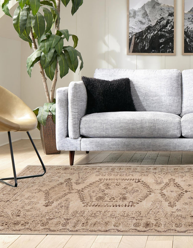 Beige 8' x 10' Utopia Rectangle Area Rug Traditional Vintage Persian Inspired Vivid Color Durable Carpet for Unique Interiors for Sale at Rug Engine