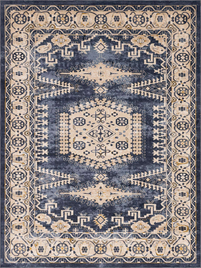 Dark Blue 9' x 12' Utopia Rectangle Area Rug Traditional Vintage Persian Inspired Vivid Color Durable Carpet for Unique Interiors for Sale at Rug Engine