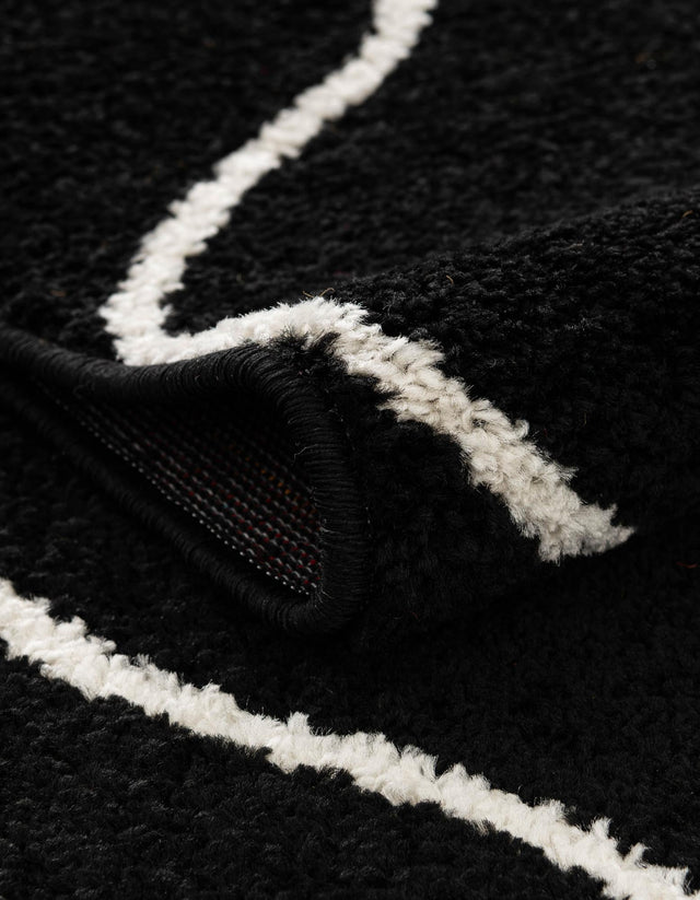 Black 9' x 12' Trellis Frieze Rectangle Area Rug Geometric Modern Unique Stain Resistant Easy Clean Carpet for Living, Dining, Bedrooms, Office for Sale at Rug Engine