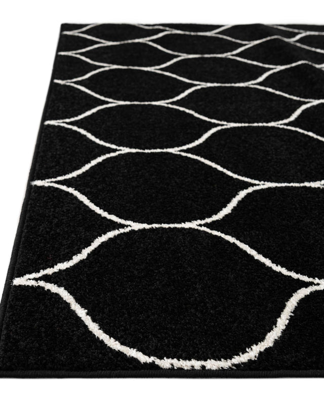 Black 9' x 12' Trellis Frieze Rectangle Area Rug Geometric Modern Unique Stain Resistant Easy Clean Carpet for Living, Dining, Bedrooms, Office for Sale at Rug Engine