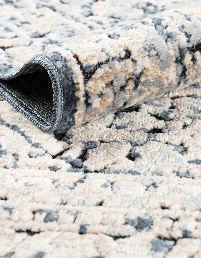 Navy Blue 4' 1 x 4' 1 Chateau Round Area Rug 85% Polypropylene & 15% Chenille With Cotton Backing Traditional Vintage Distressed Carpet for Classical Interior Design Decorating for Sale at Rug Engine
