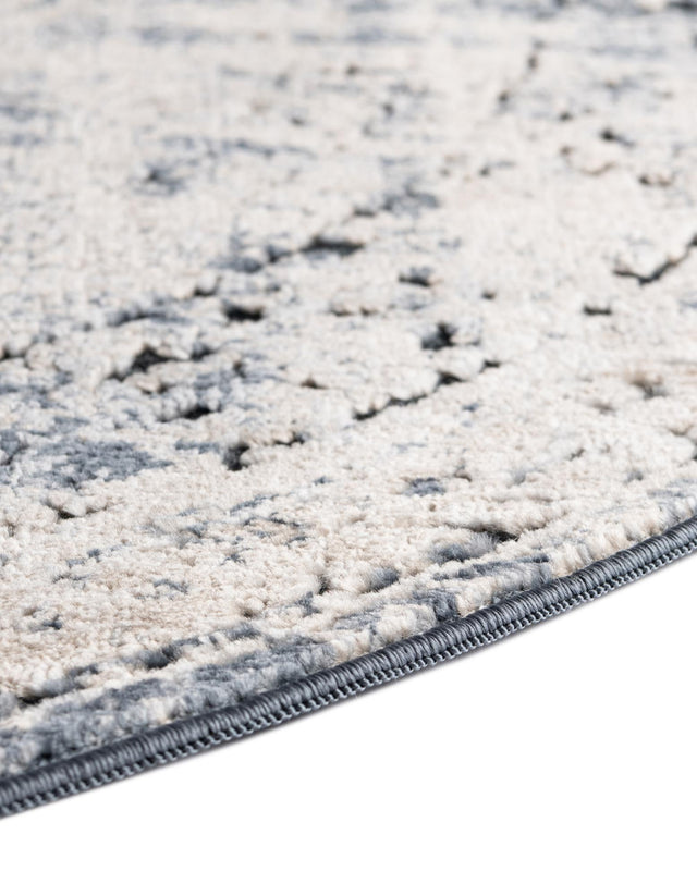 Navy Blue 4' 1 x 4' 1 Chateau Round Area Rug 85% Polypropylene & 15% Chenille With Cotton Backing Traditional Vintage Distressed Carpet for Classical Interior Design Decorating for Sale at Rug Engine