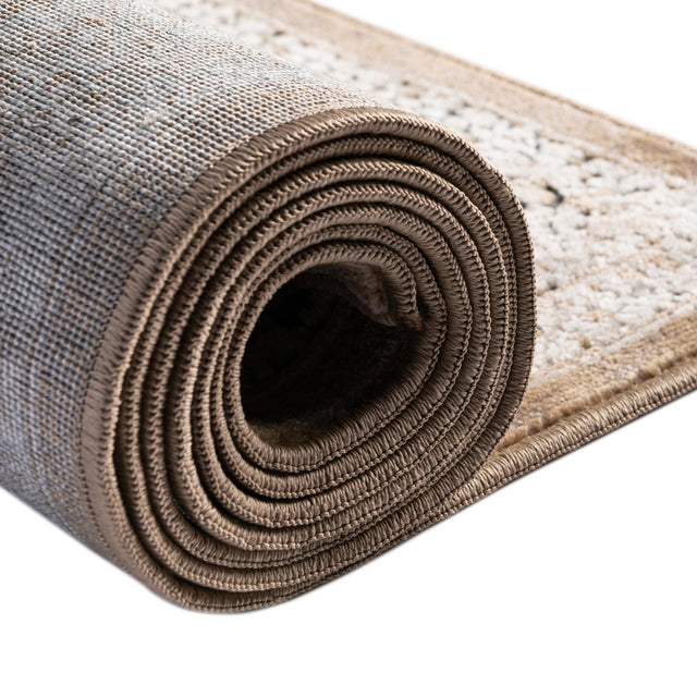 Khaki 2' x 3' 1 Chateau Rectangle Area Rug 85% Polypropylene & 15% Chenille With Cotton Backing Traditional Vintage Distressed Carpet for Classical Interior Design Decorating for Sale at Rug Engine