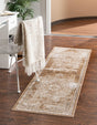 Khaki 2' x 6' 9 Chateau Runner Area Rug 85% Polypropylene & 15% Chenille With Cotton Backing Traditional Vintage Distressed Carpet for Classical Interior Design Decorating for Sale at Rug Engine