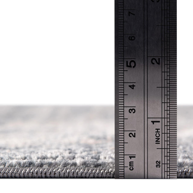 Gray Blue 4' 1 x 4' 1 Chateau Round Area Rug 85% Polypropylene & 15% Chenille With Cotton Backing Traditional Vintage Distressed Carpet for Classical Interior Design Decorating for Sale at Rug Engine