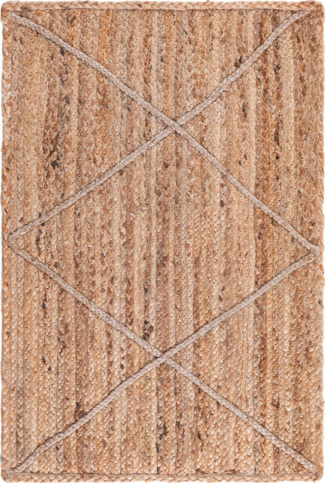 Natural 2' x 3' 1 Braided Jute Rectangle Area Rug 100% Jute Hand Braided Natural Eco-Friendly Boho Style Carpet for Living Rooms Dining Office Space Dorms for Sale at Rug Engine