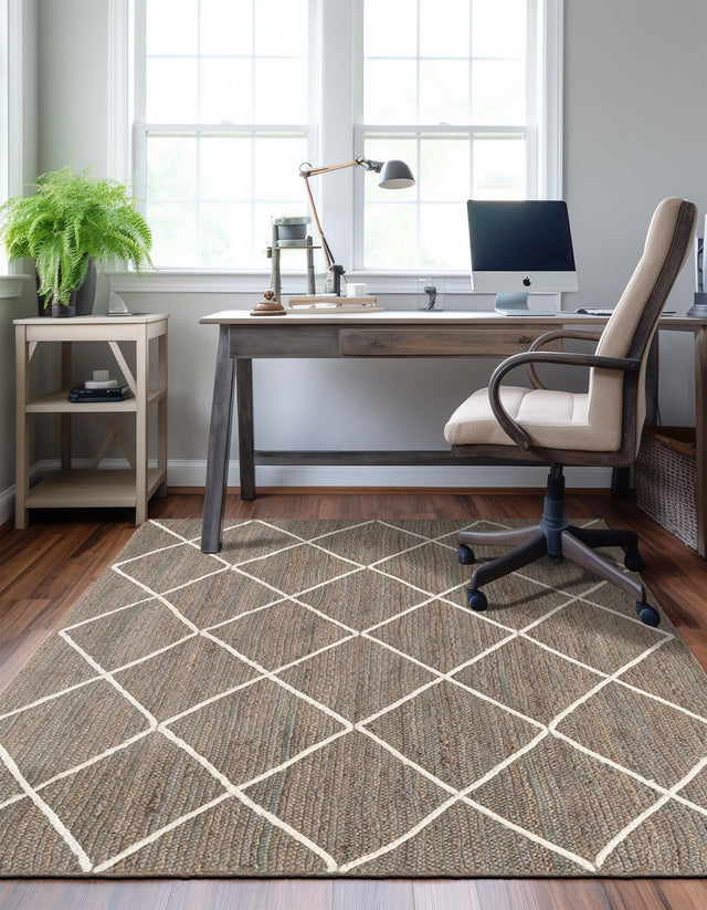 Gray 2' x 3' 1 Braided Jute Rectangle Area Rug 100% Jute Hand Braided Natural Eco-Friendly Boho Style Carpet for Living Rooms Dining Office Space Dorms for Sale at Rug Engine