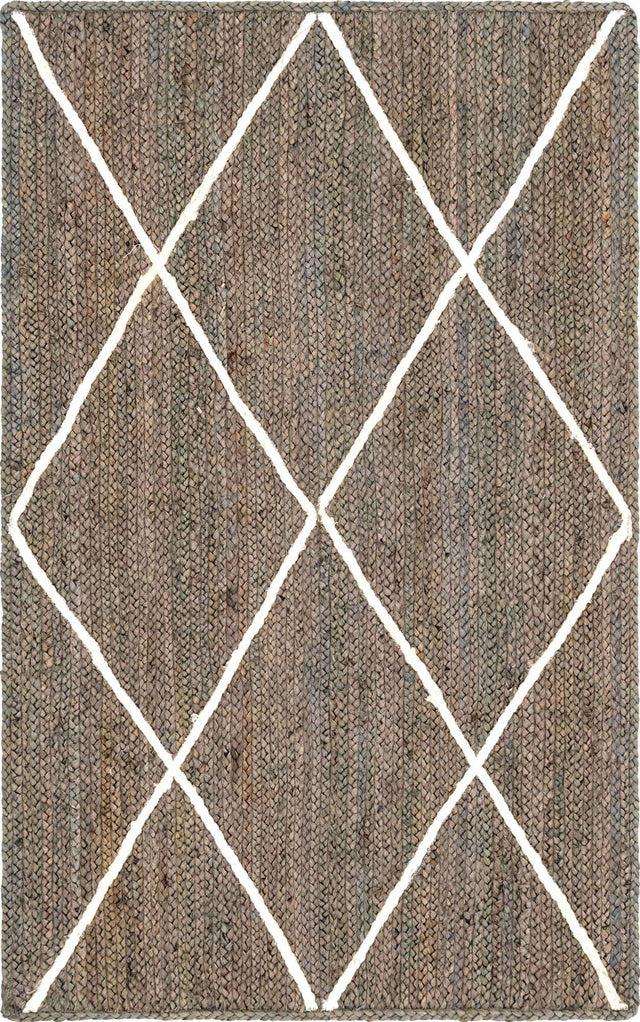 Gray 3' 3 x 5' 1 Braided Jute Rectangle Area Rug 100% Jute Hand Braided Natural Eco-Friendly Boho Style Carpet for Living Rooms Dining Office Space Dorms for Sale at Rug Engine