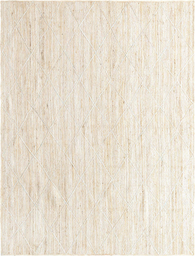 Ivory 8' x 11' Braided Jute Rectangle Area Rug 100% Jute Hand Braided Natural Eco-Friendly Boho Style Carpet for Living Rooms Dining Office Space Dorms for Sale at Rug Engine