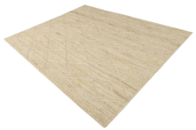 Ivory 8' x 10' Braided Jute Rectangle Area Rug 100% Jute Hand Braided Natural Eco-Friendly Boho Style Carpet for Living Rooms Dining Office Space Dorms for Sale at Rug Engine