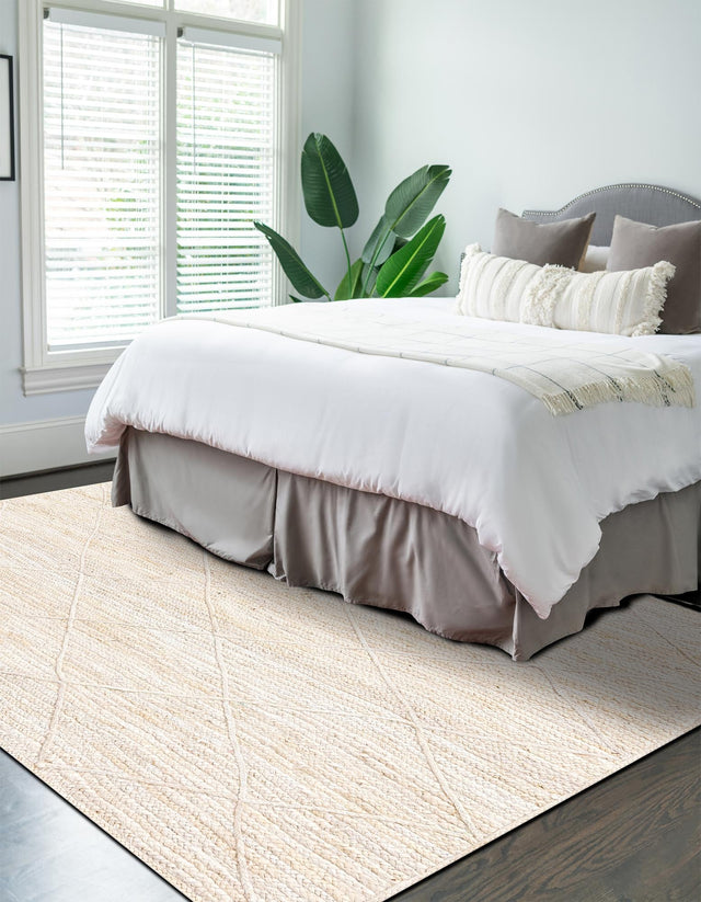 Ivory 3' 3 x 5' 1 Braided Jute Rectangle Area Rug 100% Jute Hand Braided Natural Eco-Friendly Boho Style Carpet for Living Rooms Dining Office Space Dorms for Sale at Rug Engine