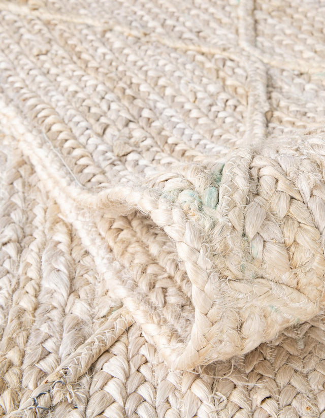 Ivory 8' x 10' Braided Jute Rectangle Area Rug 100% Jute Hand Braided Natural Eco-Friendly Boho Style Carpet for Living Rooms Dining Office Space Dorms for Sale at Rug Engine
