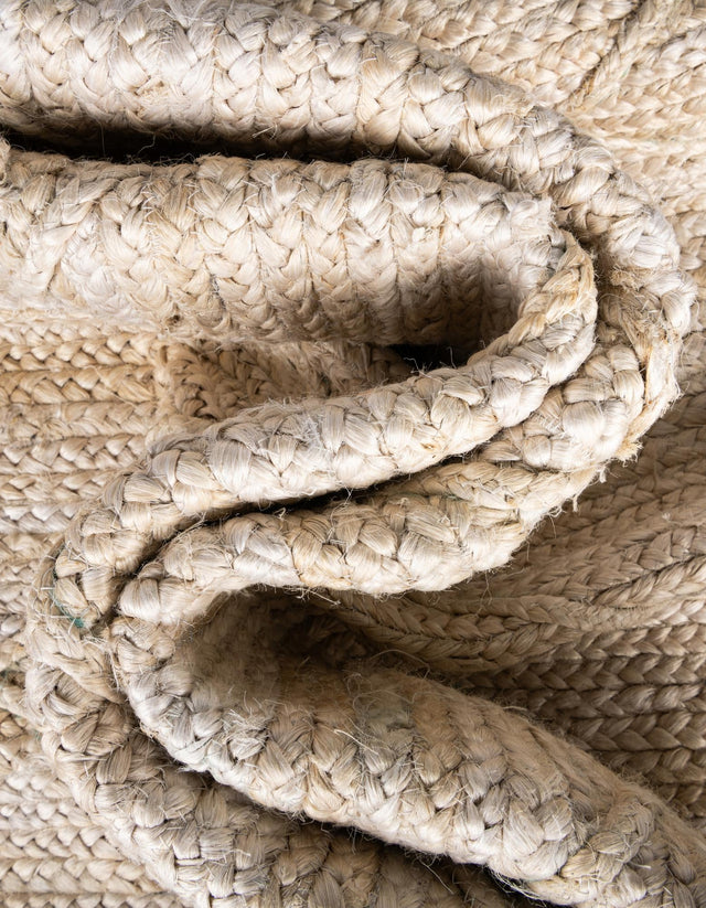 Ivory 8' x 10' Braided Jute Rectangle Area Rug 100% Jute Hand Braided Natural Eco-Friendly Boho Style Carpet for Living Rooms Dining Office Space Dorms for Sale at Rug Engine
