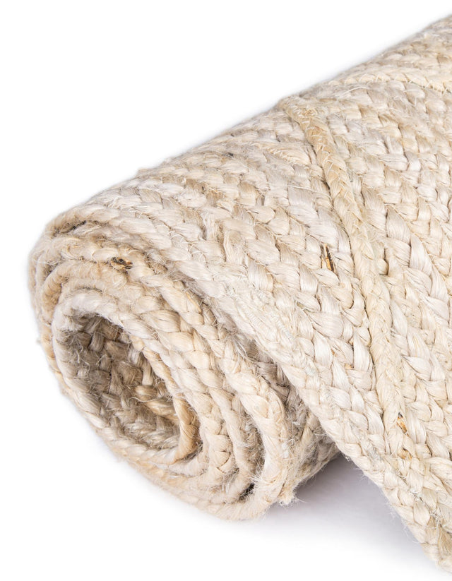 Ivory 8' x 10' Braided Jute Rectangle Area Rug 100% Jute Hand Braided Natural Eco-Friendly Boho Style Carpet for Living Rooms Dining Office Space Dorms for Sale at Rug Engine
